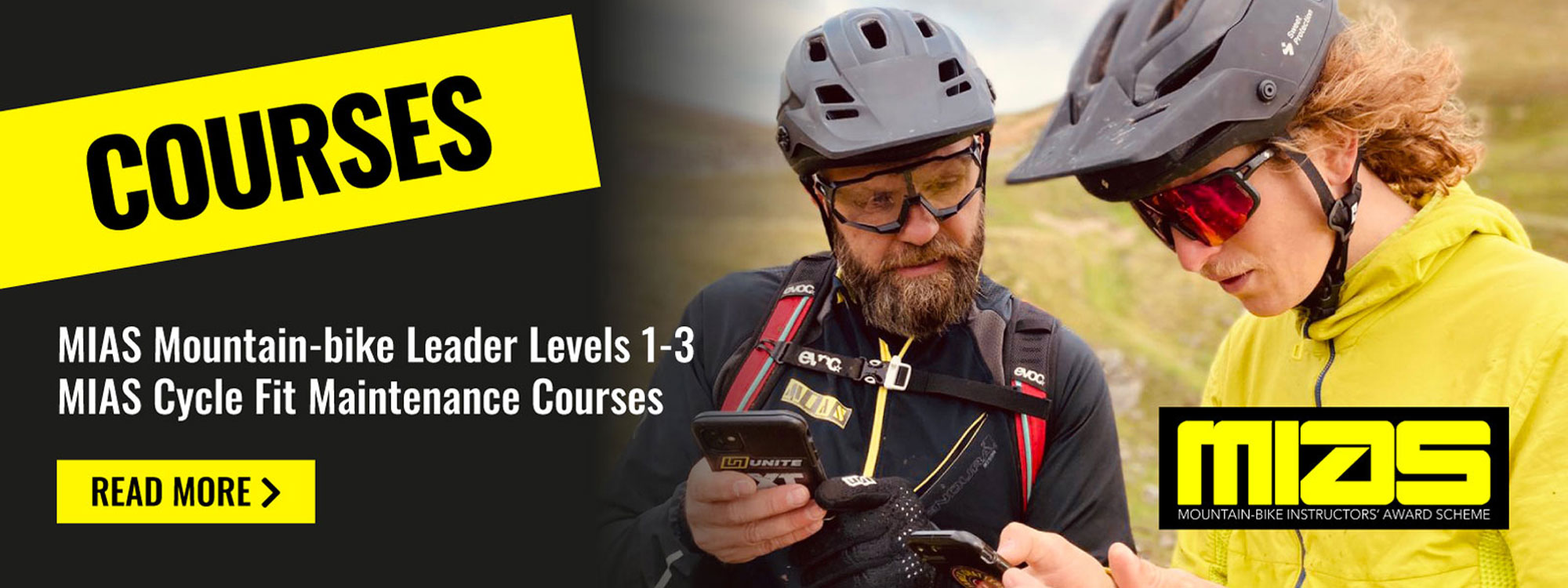 Courses - MIAS Mountain-bike leader Levels 1 - 3 & MIAS Cycle Fit Maintenance Courses - Read more >